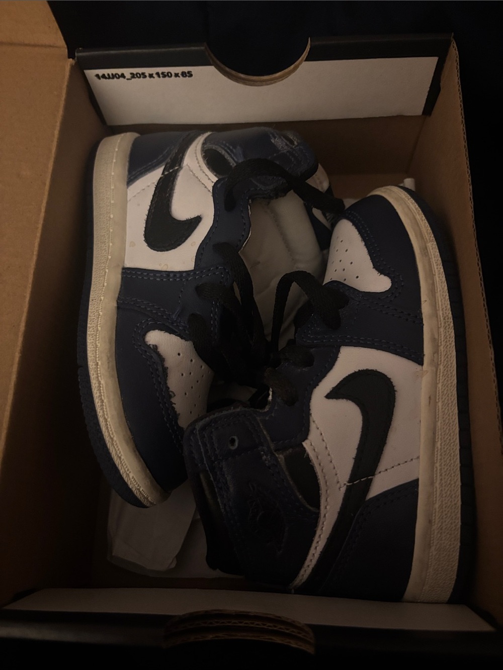 Jordan 1 Retro High Kids Navy, White and Black High-Top Sneakers